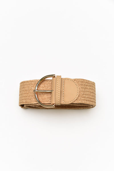 Elvie Natural Woven Stretch Belt