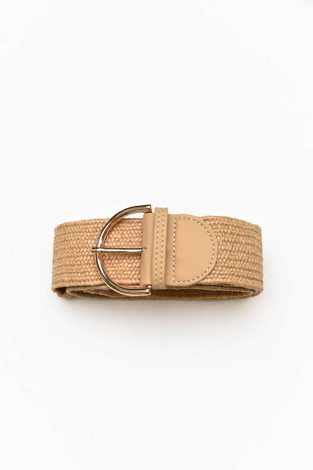 Elvie Natural Woven Stretch Belt image 1