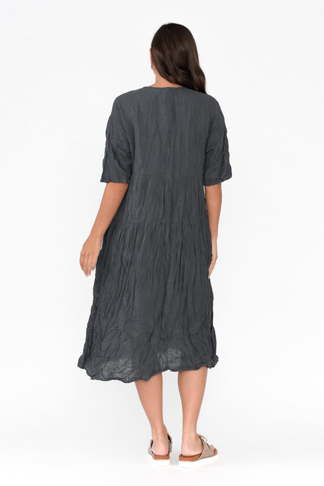 Embry Ash Grey Crinkle Cotton Dress image 5