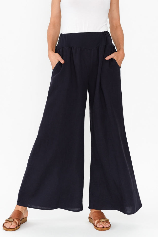 Emeline Navy Wide Leg Pants