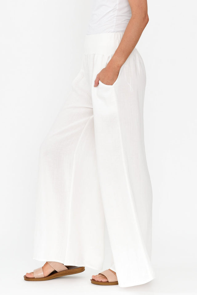 Emeline White Wide Leg Pants image 4