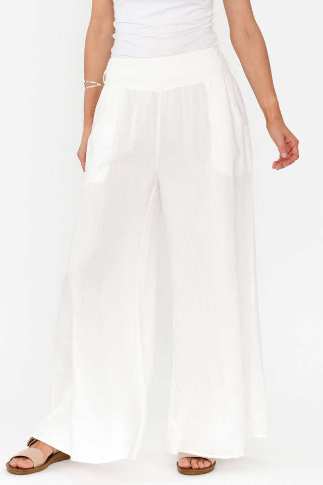 Emeline White Wide Leg Pants