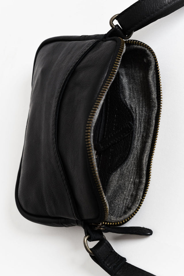 Emma Black Leather Crossbody Bag image 2