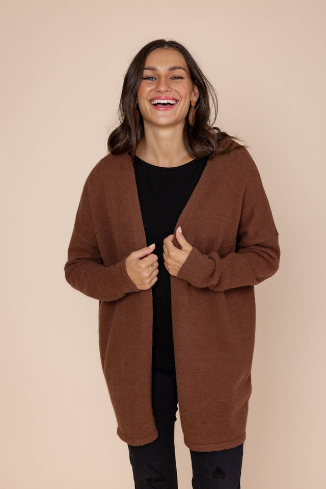 Emy Chocolate Knit Cardigan