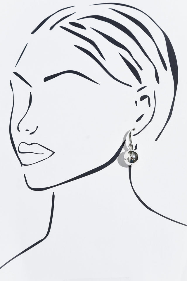 Erisa Silver Ball Drop Earrings