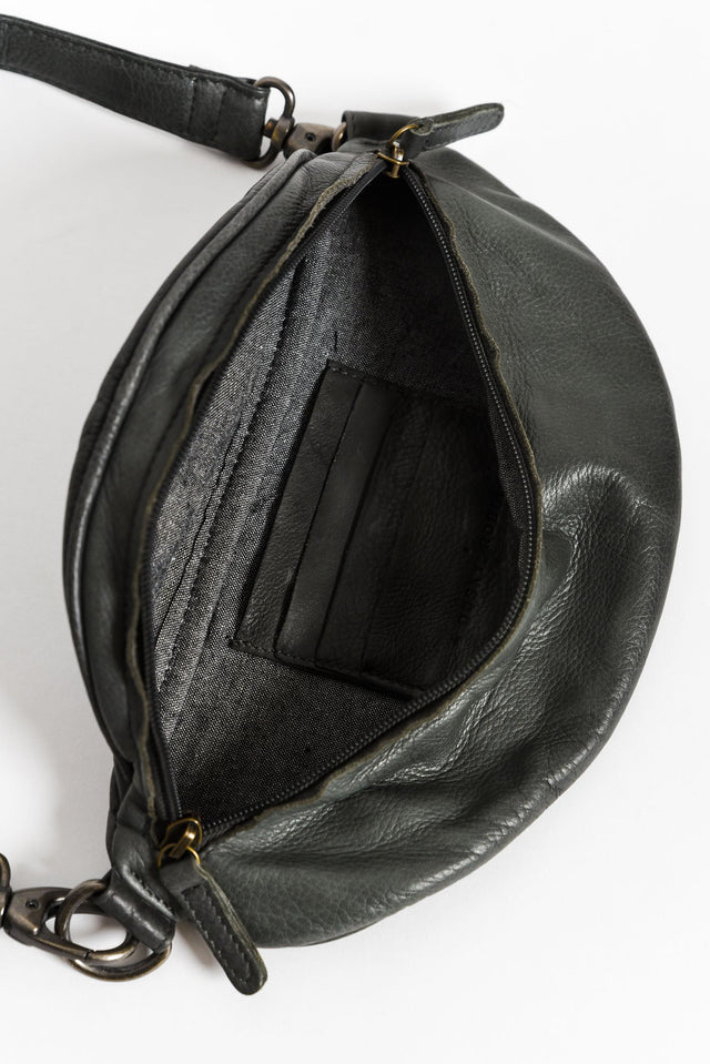 Escape the Ordinary Charcoal Leather Sling Bag image 3