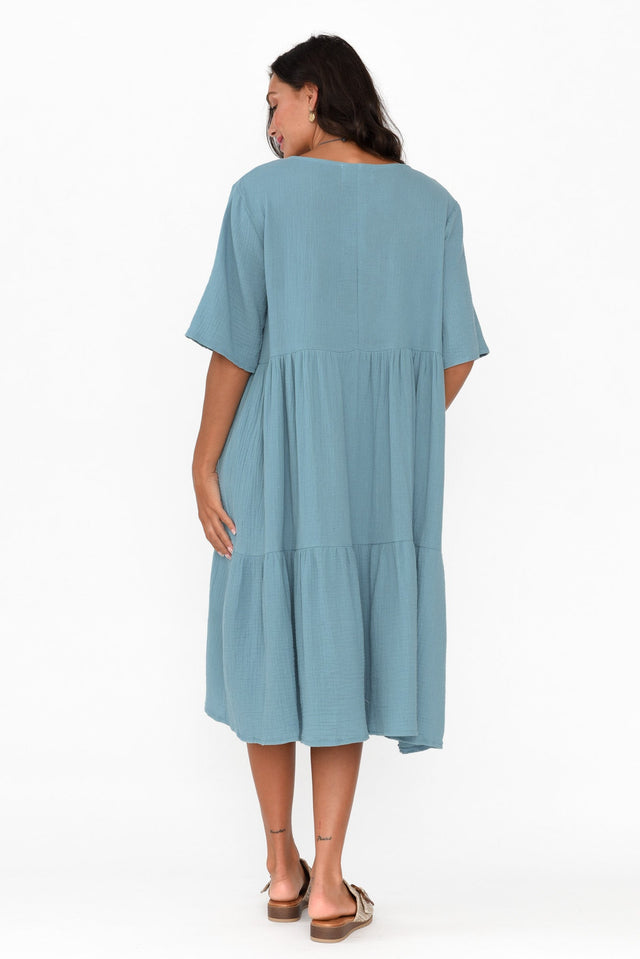 Esmerelda Steel Cotton Tier Dress