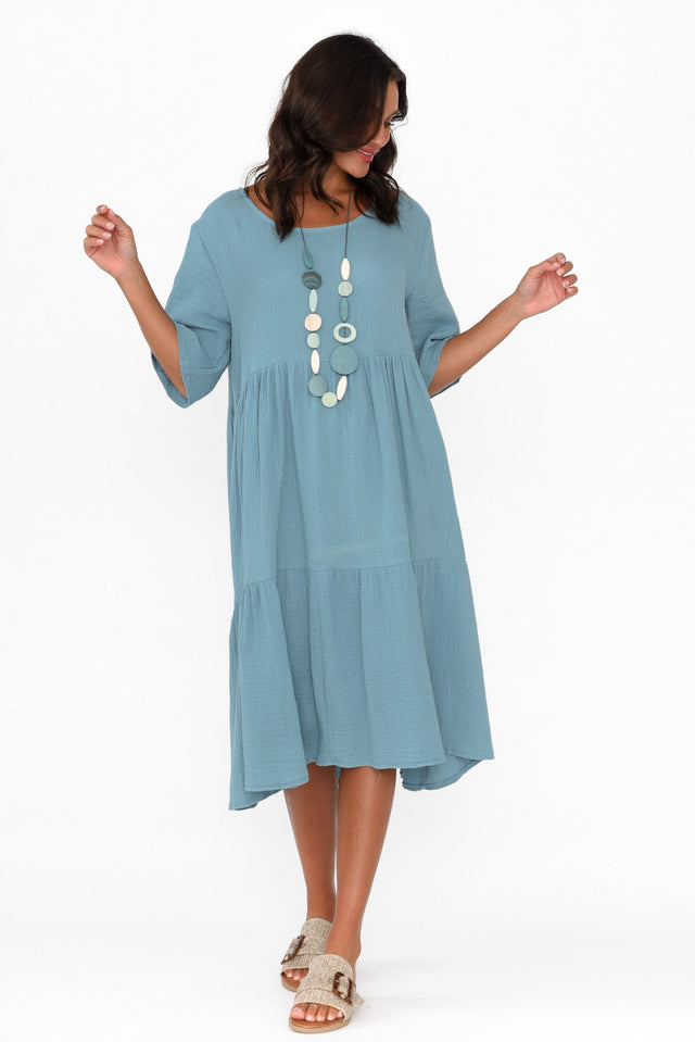 Esmerelda Steel Cotton Tier Dress