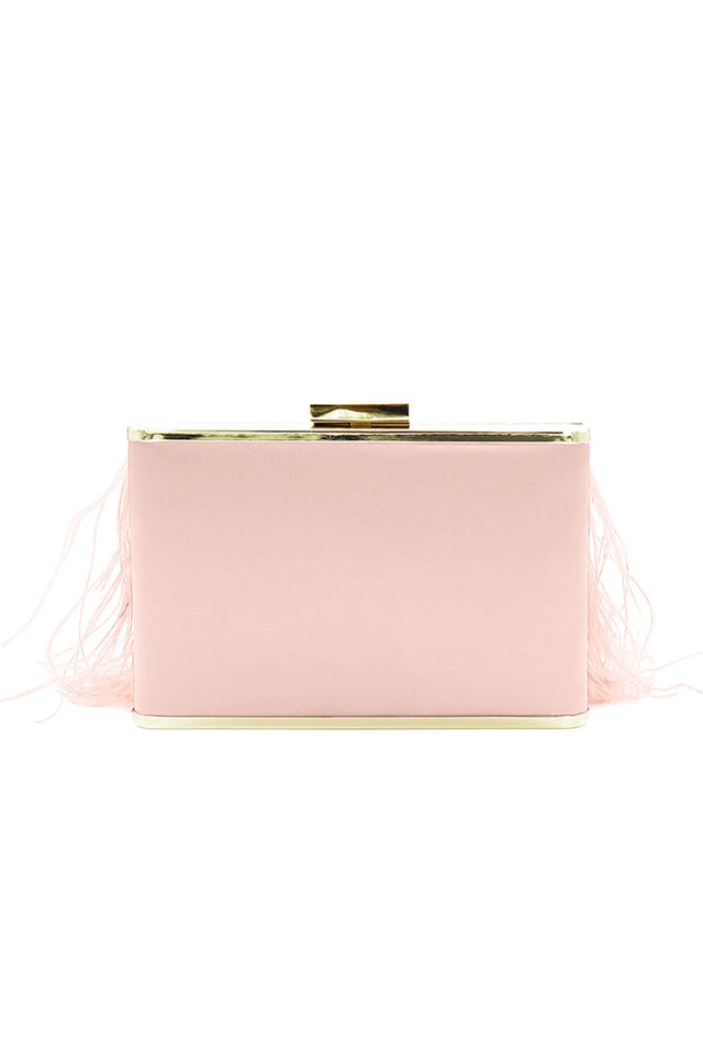 Estelle Blush Feather Clutch image 4