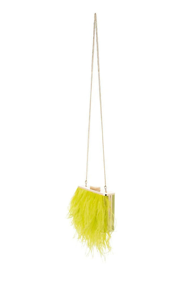 Estelle Yellow Feather Clutch