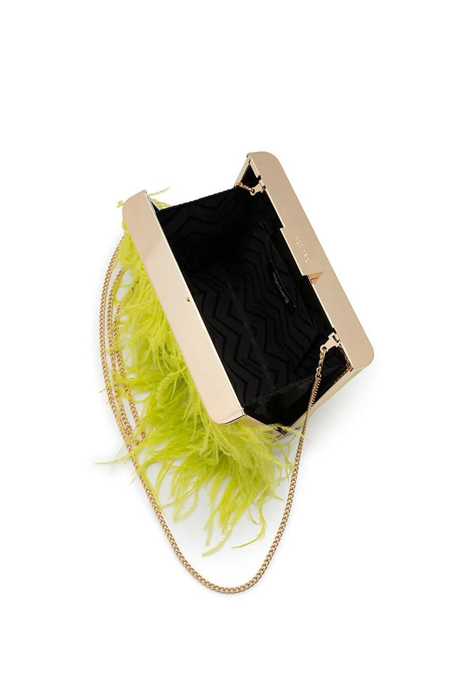 Estelle Yellow Feather Clutch image 3