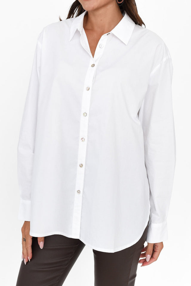 Fabel White Cotton Poplin Shirt image 6
