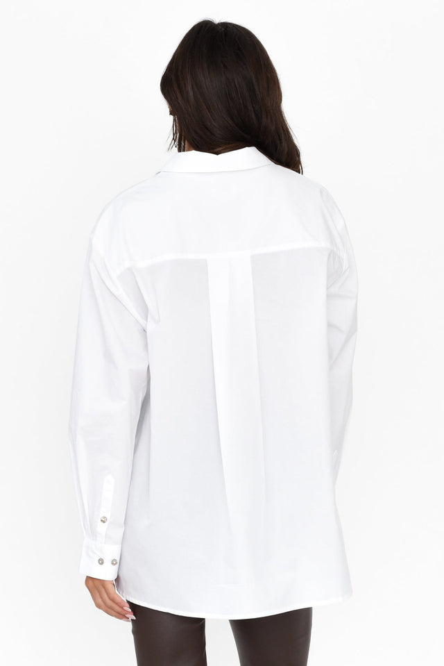 Fabel White Cotton Poplin Shirt image 5