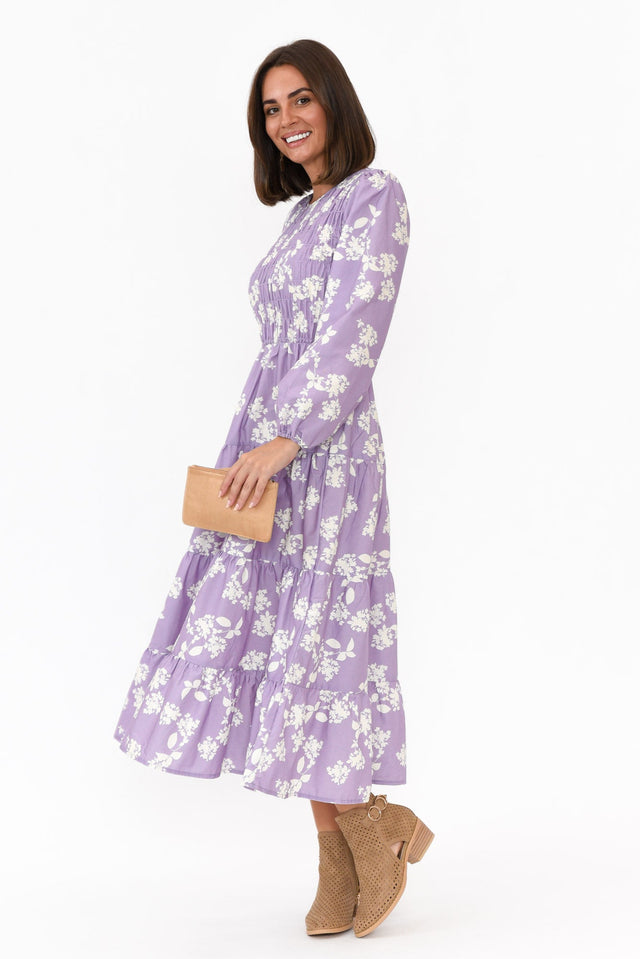 Fallon Lilac Floral Cotton Poplin Dress image 2