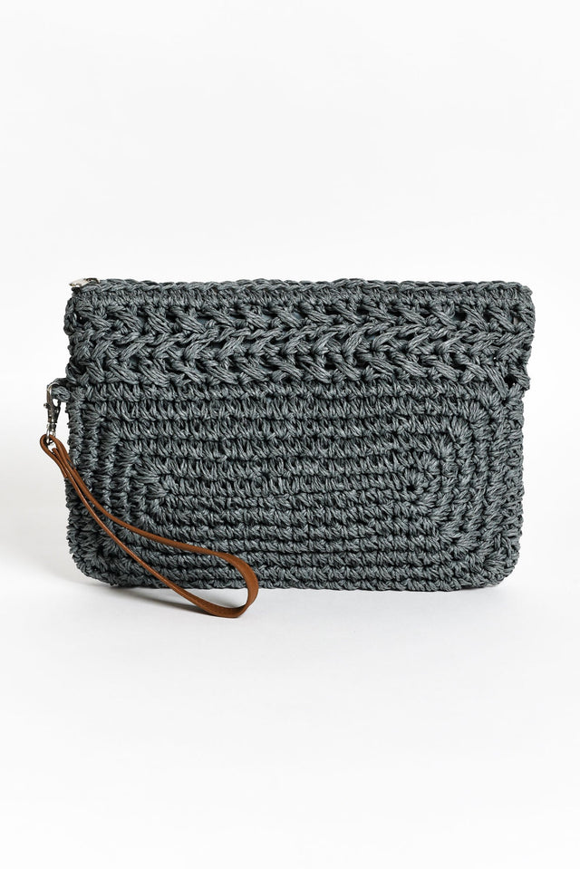 Felique Blue Straw Clutch image 1