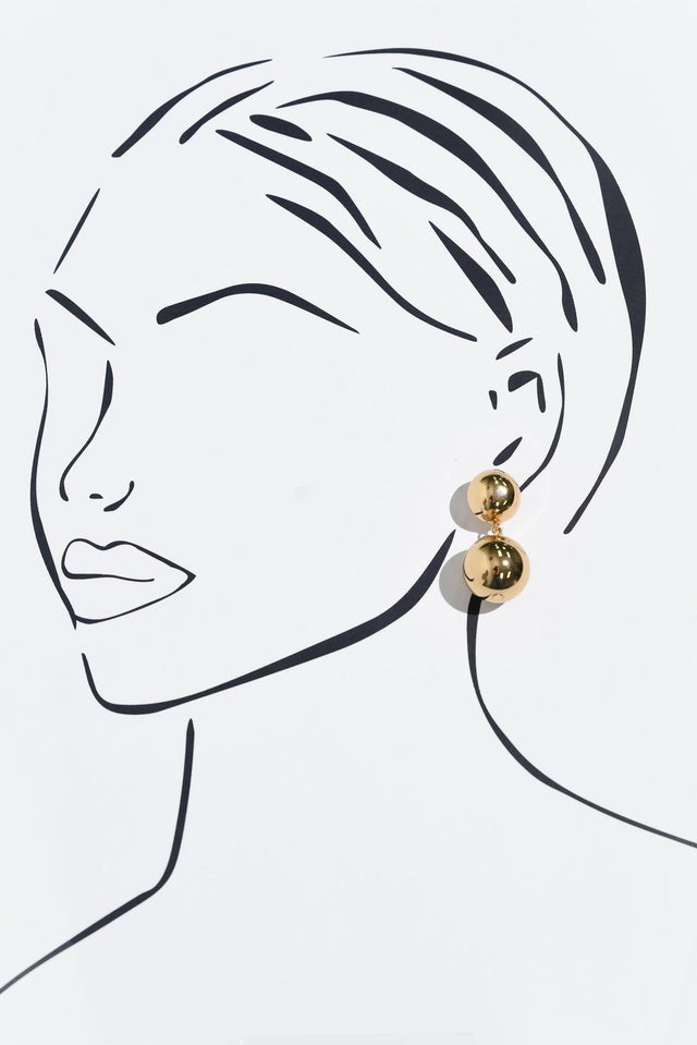 Fenton Gold Ball Drop Earrings