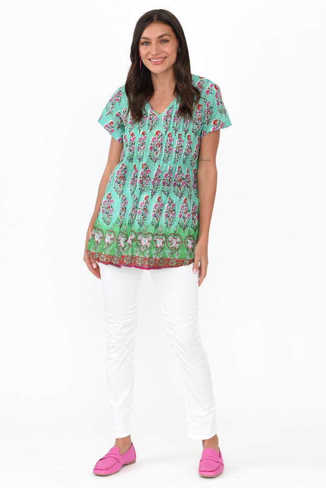 Fia Aqua Botanical Cotton Top