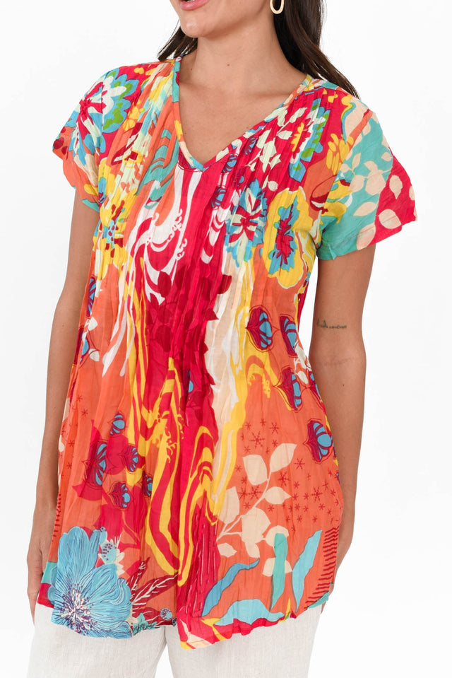 Fia Orange Bloom Cotton Top