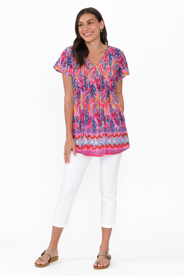 Fia Pink Garden Cotton Top