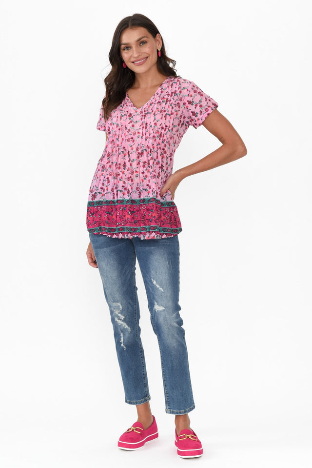Fia Pink Meadow Cotton Top image 2
