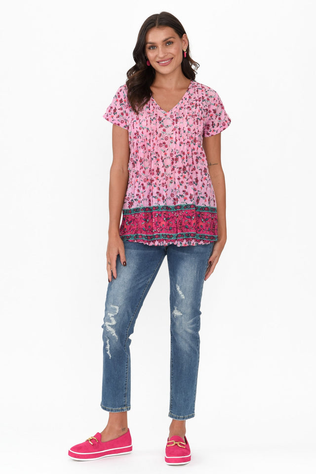 Fia Pink Meadow Cotton Top image 5