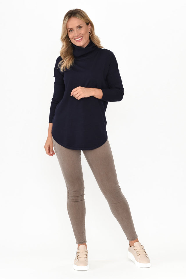 Fleur Dark Blue Knit Sweater image 3