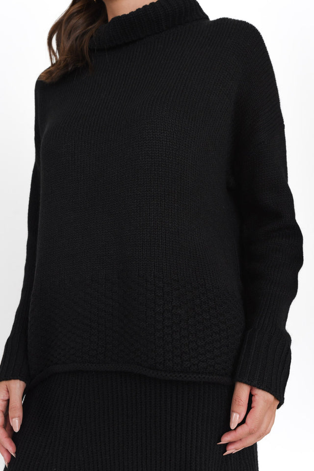 Floris Black Knit Turtleneck Sweater image 5