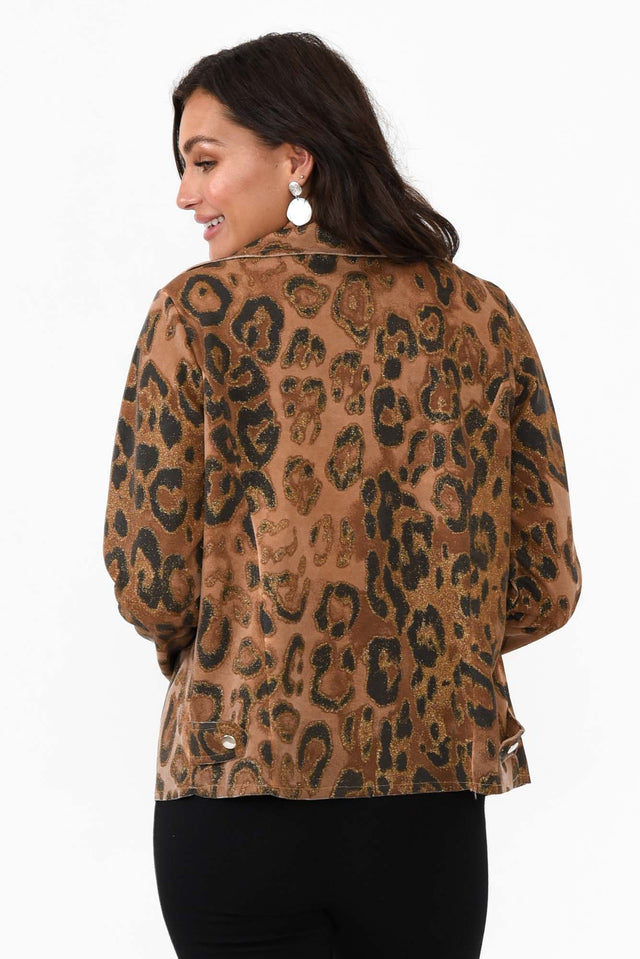 Fonda Gold Leopard Stretch Jacket