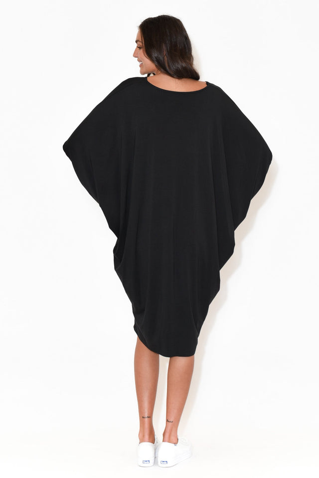 Freya Black Bamboo Batwing Dress image 5