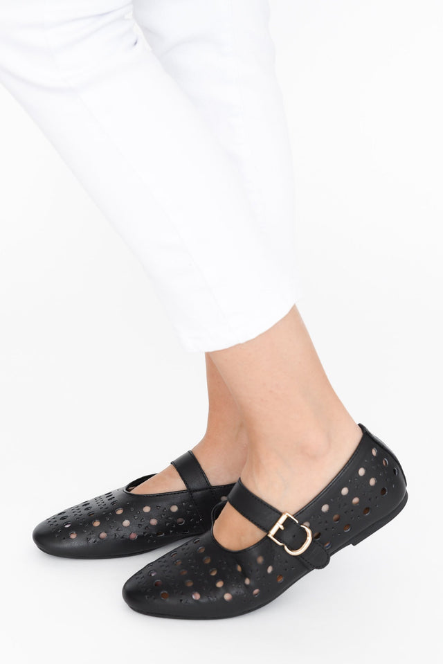 Fruity Black Leather Ballet Flat image 1