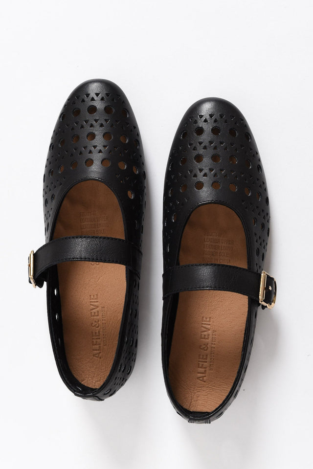 Fruity Black Leather Ballet Flat