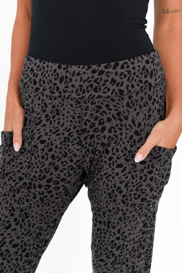 Gaga Grey Leopard Bamboo Sweat Pants image 5