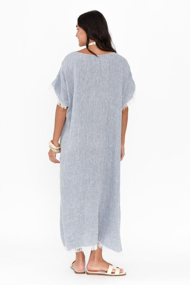 Galene Blue Linen Dress image 5