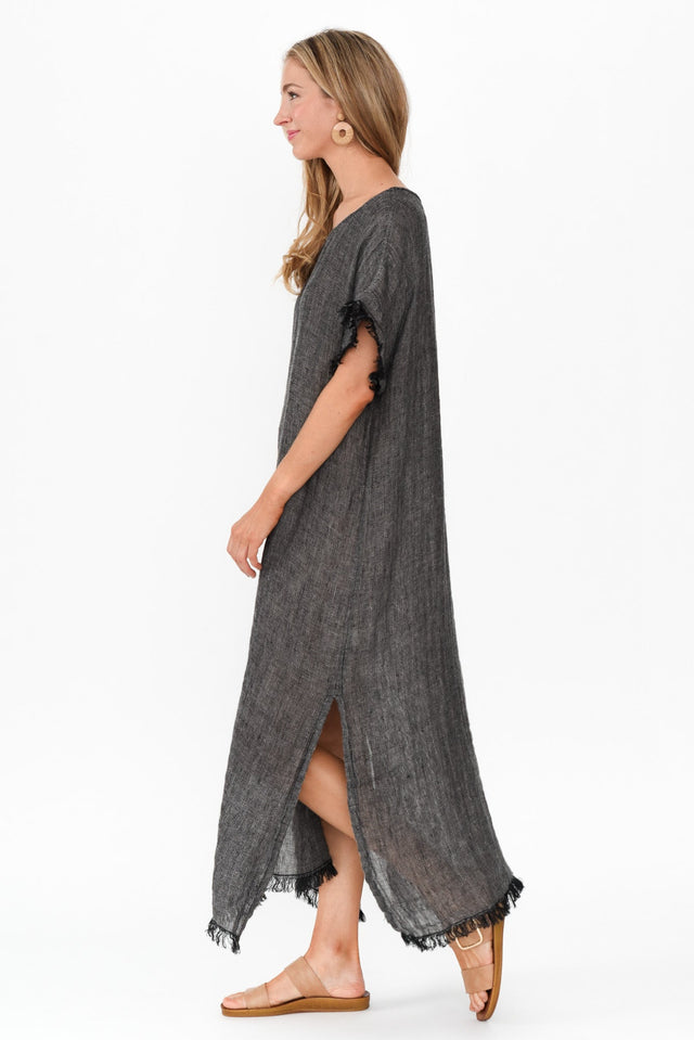 Galene Charcoal Linen Dress image 4