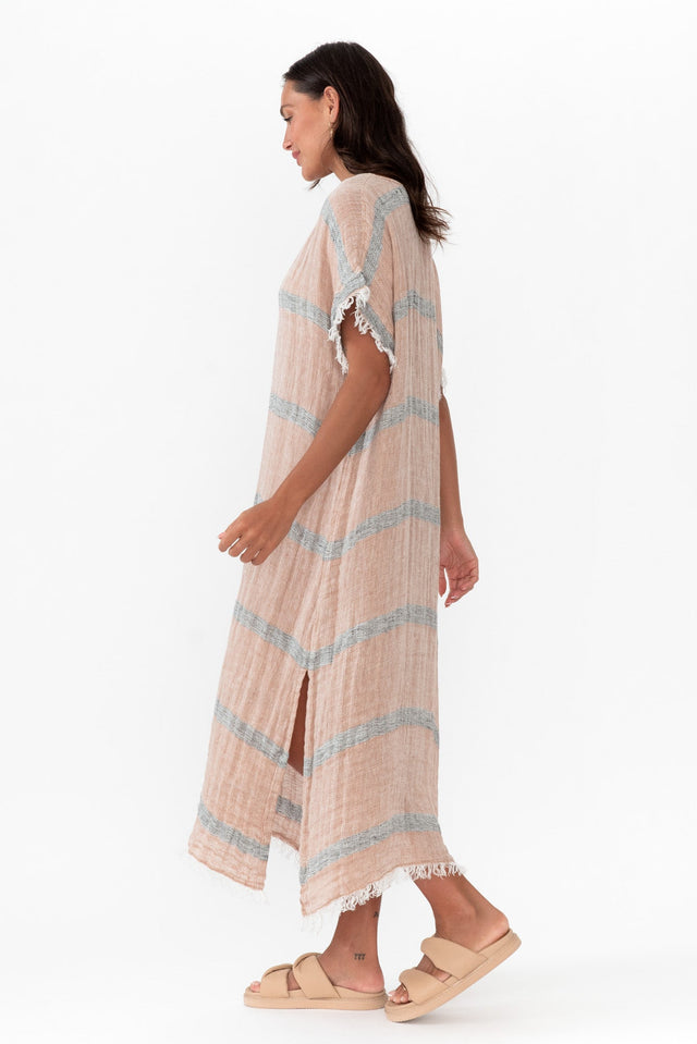 Galene Pink Stripe Linen Dress