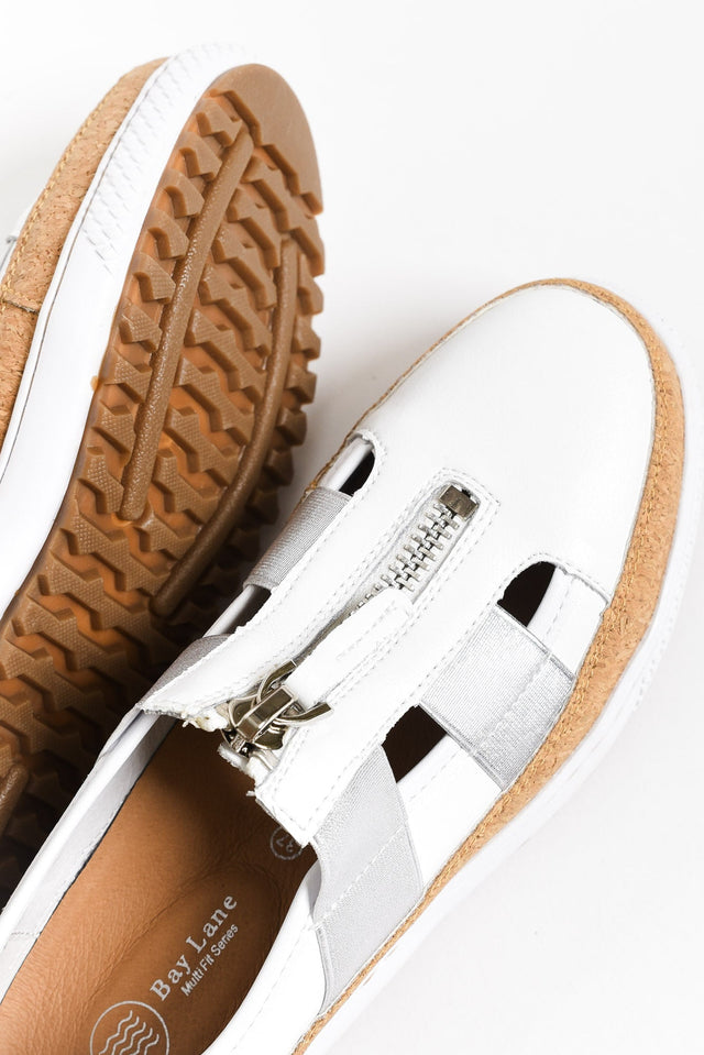 Galley White Leather Zip Sneaker image 6