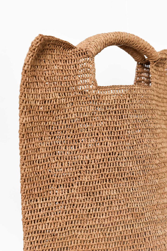 Geza Tan Raffia Tote Bag image 3