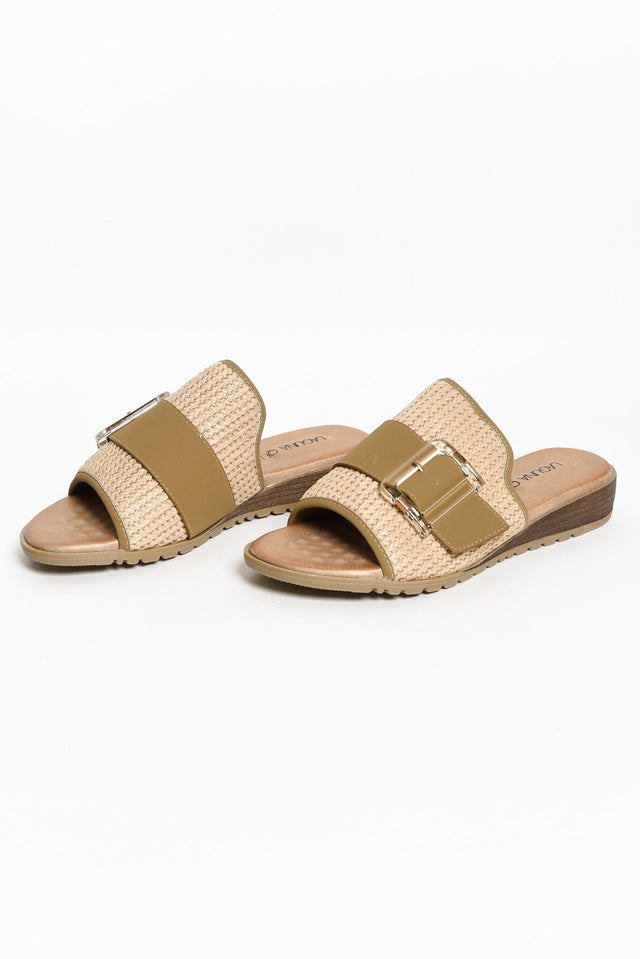 Givari Natural Buckle Woven Slide image 1