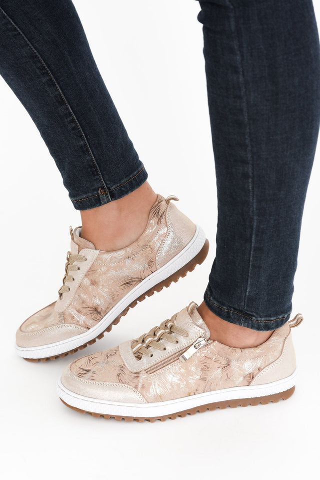 Glamper Blush Abstract Leather Sneaker image 1