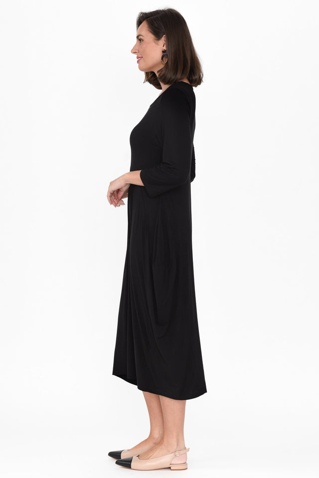 Glenda Black Crescent Dress