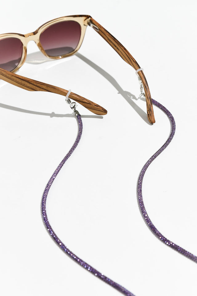 Glitz Purple Diamonte Glasses Chain