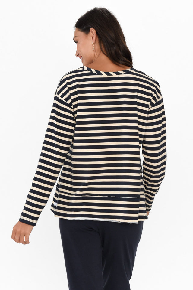 Gloria Nautical Stripe Cotton Long Sleeve Top image 5