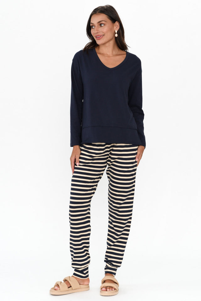 Nautical Stripe Cotton Everyday Tie Pants