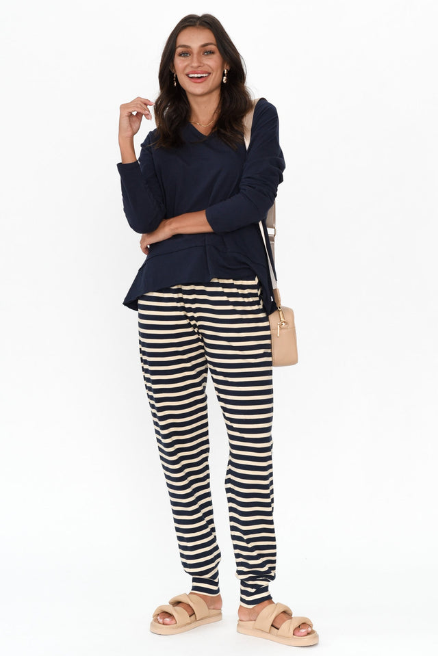 Nautical Stripe Cotton Everyday Tie Pants