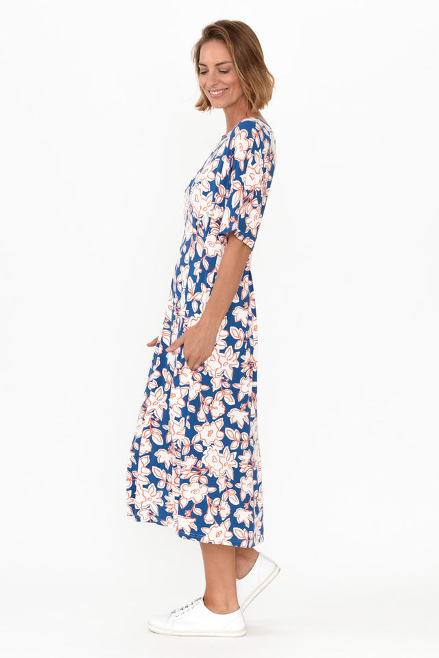 Godfrey Cobalt Flower Bamboo Dress