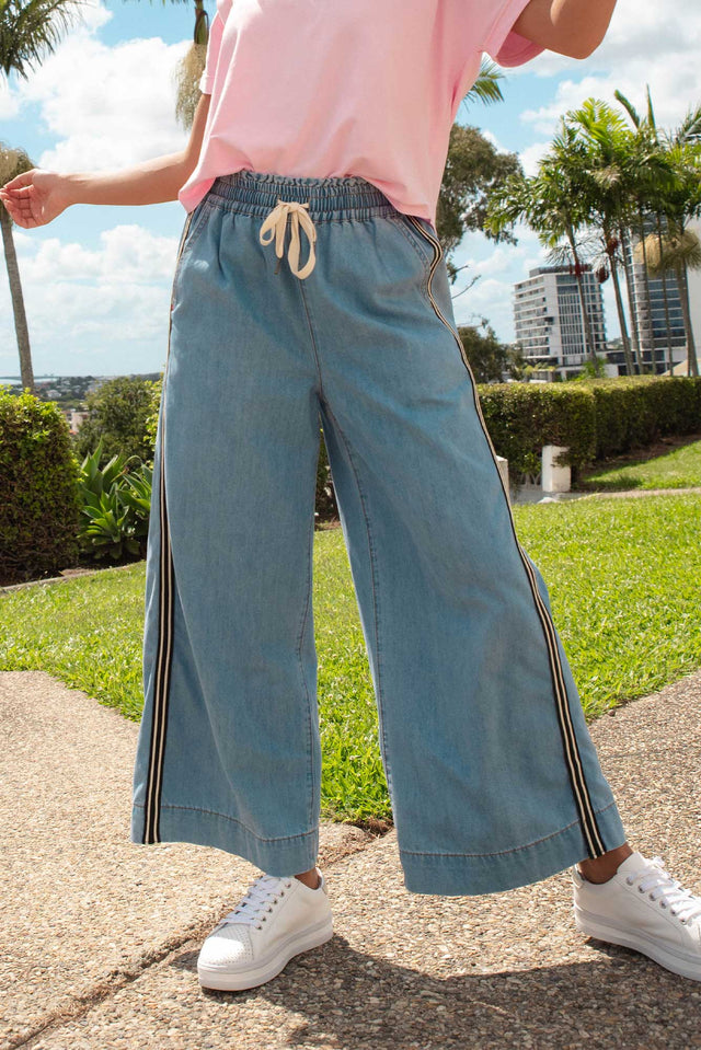 Greta Light Denim Wide Leg Pants