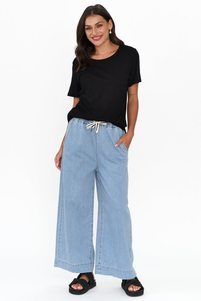 Greta Light Denim Wide Leg Pants image 3