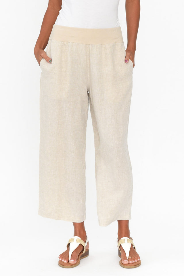 Griffin Natural Linen Wide Leg Pants image 2