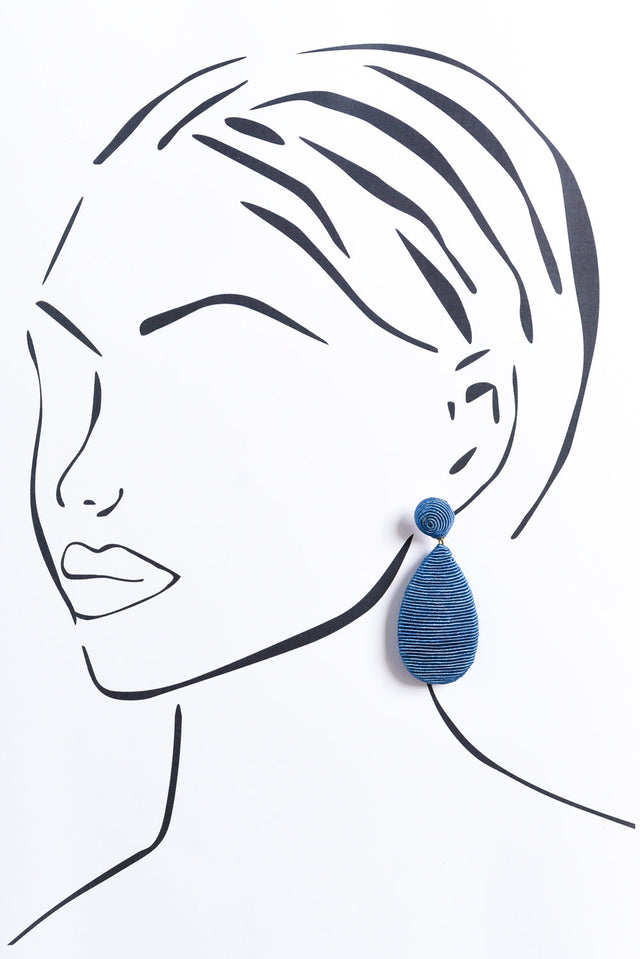 Hailey Blue Teardrop Earrings image 2