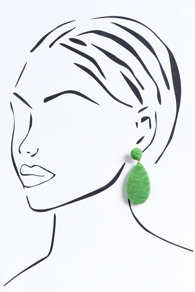 Hailey Green Teardrop Earrings image 2